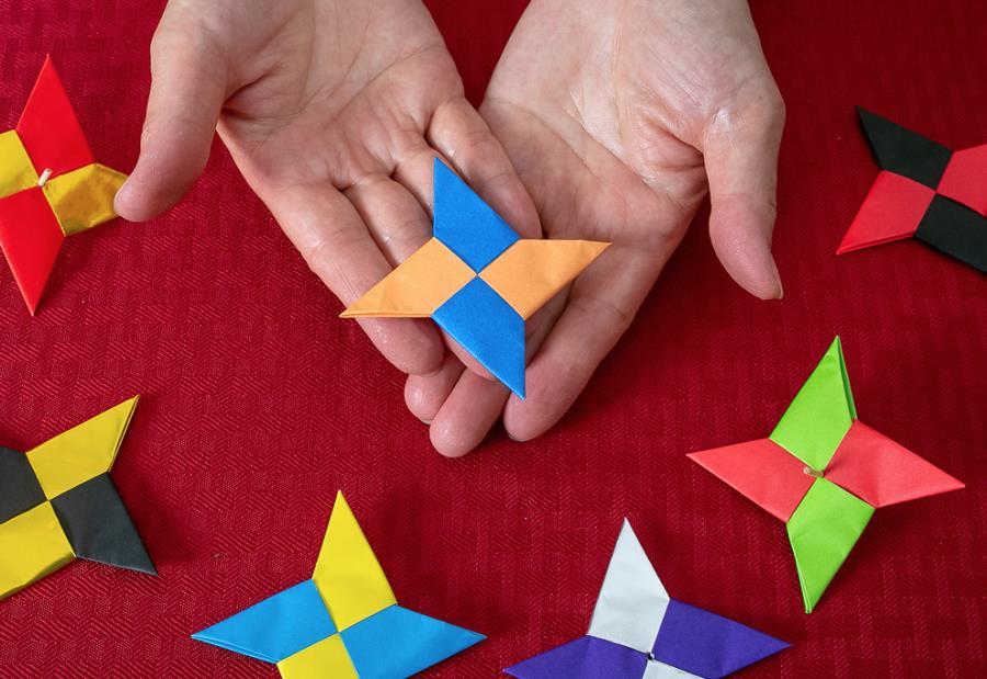 How To Make a Paper Transforming Ninja Star - Origami